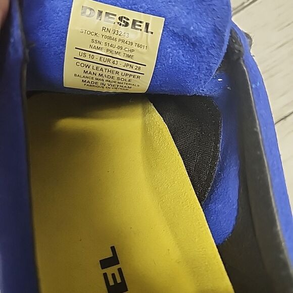 Diesel Prime Time Suede Wingtip Brogue Derby Dress Men’s Blue Shoes Size 10 - Picture 14 of 15